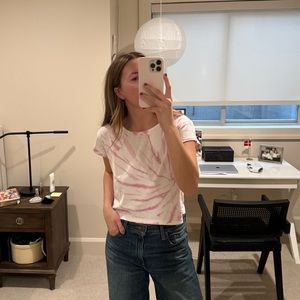 Madewell pink tie dye boxy t shirt